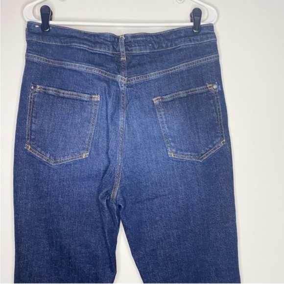 👖 Anthropologie Pilcro Medium to Dark Wash Denim Split Leg Jeans 32” Waist - Picture 8 of 15